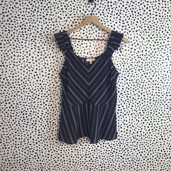 Monteau Tops - CCO 🍩 Monteau navy striped blouse size Xl